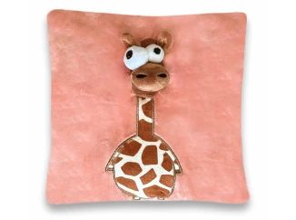Detský plyšový vankúš 3D žirafa 25x25 cm, ružový