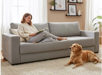 Rozkladacia pohovka Rodos, holubia šedá látka