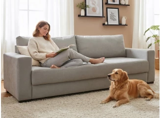 Rozkladacia pohovka Rodos, holubia šedá látka