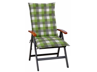 Záhradný polster Karo 50x118 cm, zelený/šedý