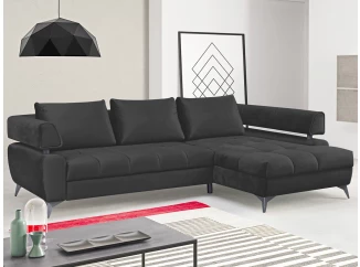 Rohová sedacia súprava Paris, antracitová látka, pravý roh