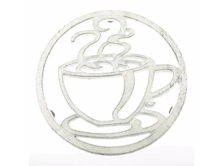 Podložka pod riad biela liatina, 18 cm