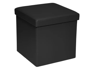 Štorcový taburet Rico, čierna ekokoža