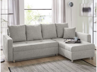 Rohová sedacia súprava Kappeln, šedá látka