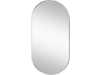 Nástenné zrkadlo Josie 50x100 cm, strieborné oválne