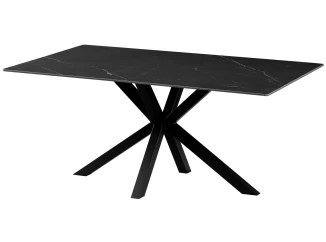 Obdĺžnikový jedálenský stôl Milo 160x90 cm, čierny mramor