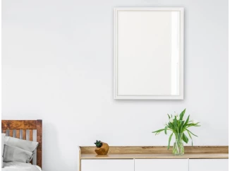 Nástenné zrkadlo Nadine 34x45 cm, bielo-zlaté, perlový dekor