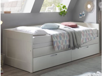 Rozkladacia posteľ so zásuvkami Leporolo 90x200 cm, biela mat