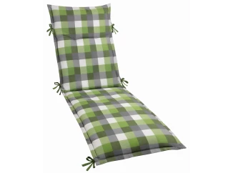 Záhradný polster na lehátko Karo 60x190 cm, zelený/šedý