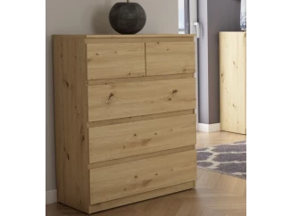 Komoda s 5 zásuvkami Carlos, dub artisan, 75 cm