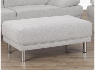 Taburet Bruno, šedo-biela tkanina