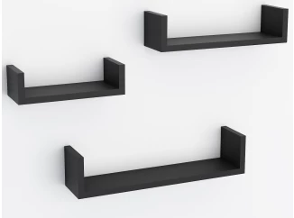 Sada 3 poliček Triple, čierne