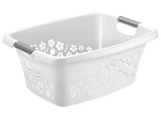 Kôš na prádlo Flowers 25 l, biely