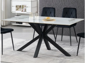 Obdĺžnikový  jedálenský stôl Milo 160x90 cm, biely mramor