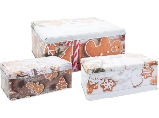 Súprava dóz na potraviny (3 ks) Vianočné perníčky