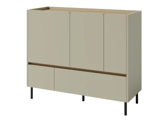 Komoda so zásuvkami Lucky, 120 cm, eukalyptovo zelená/baltský dub