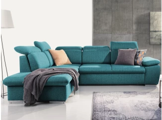 Rohová sedačka Aldon, petrolejová štruktúrovaná látka, ľavý roh