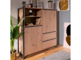 Vysoká skrinka Denver, dub artisan/antracit