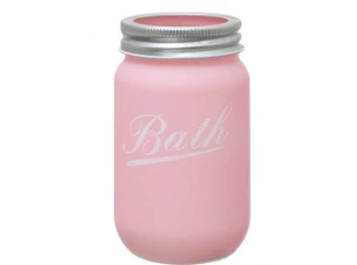 Kúpeľňový pohárik Retro, ružové sklo