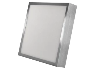 Stropné/nástenné LED osvetlenie Nexxo 22,5x22,5 cm, brúsený nikel, hranaté