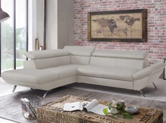 Rohová sedacia súprava Estelle, béžová látka, ľavý roh