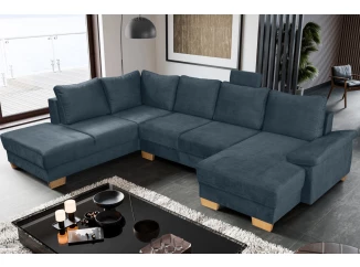 Sedacia súprava Chivas, tvar ľavéU, petrolejovo modrá látka