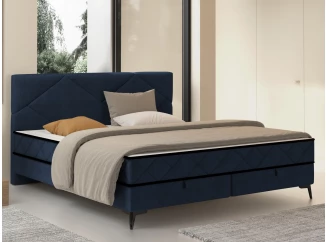 Posteľ Parana 180x200 cm, tmavomodrá zamatová látka