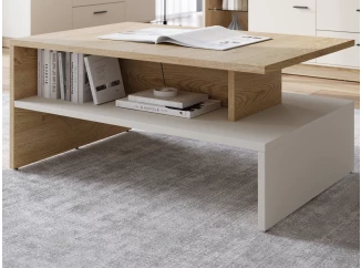 Konferenčný stolík Meolo, dub cremona/béžový kašmír