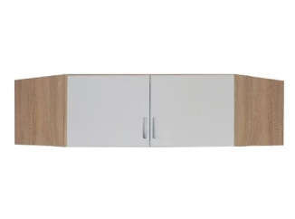 Rohový skriňový nadstavec Bremen, dub sonoma/biely