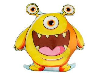 Detský dekoračný vankúš Príšerka, žltá