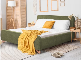 Posteľ Flamingo 180x200 cm, olivovo zelená štruktúrovaná tkanina