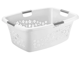 Kôš na bielizeň Flowers 50 l, biely