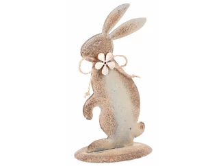 Dekoračná soška Zajac, kovový hnedý