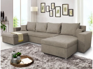 Sedacia súprava Rumba, tvar U, svetlo hnedá tkanina