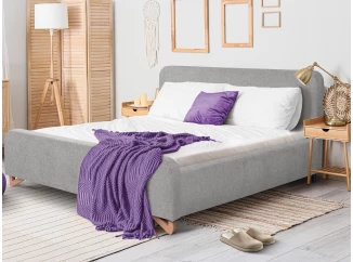 Posteľ Flamingo 180x200 cm, svetlo šedá štruktúrovaná tkanina