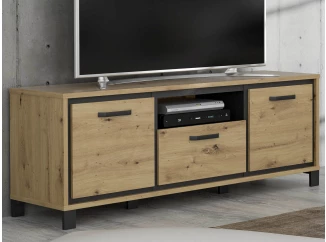 TV skrinka Trondheim 158 cm, dub artisan/dub čierny