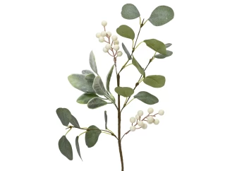 Umelá vetvička 50 cm, biela/zelená