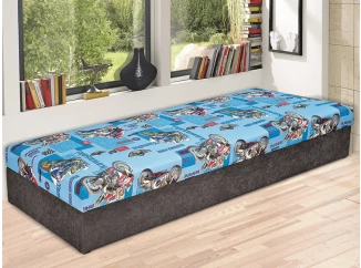 Posteľ Hurikán 80x200 cm, šedá/modrá