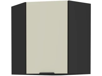 Horná rohová kuchynská skrinka Arona, 60/60 cm, kašmírová/čierna