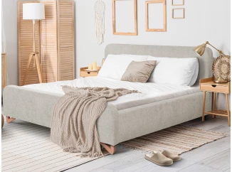 Posteľ Flamingo 180x200 cm, šedo-béžová štruktúrovaná tkanina