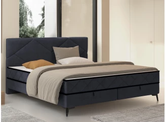 Postel Parana 180x200 cm, tmavo šedá zamatová látka