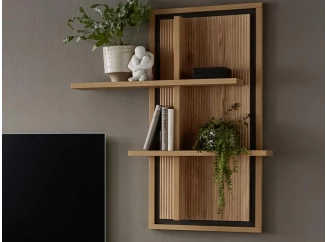 Nástenný panel s policami Flores, dub gustavson/antracit