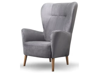 Kreslo Next, sivá látka/nohy prírodný dub