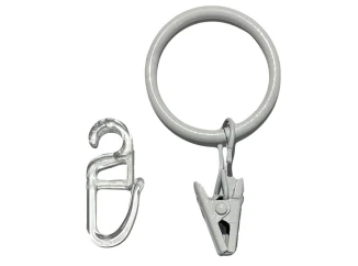 Krúžky so žabkou a háčikom na garnižu (10 ks) pre 16 - 20 mm, bielý