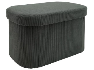 Oválny taburet Milo, šedá štruktúrovaná látka