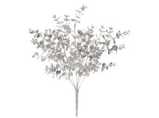 Umelá kvetina Vianočný buxus v trse 32 cm, strieborná