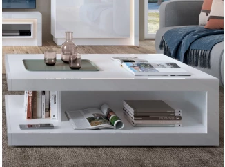 Konferenčný stolík Lyon, biely lesk