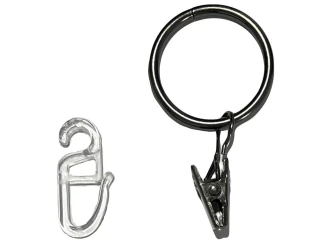 Krúžky so žabkou a háčikom na garnižu (10 ks) pre 16-20 mm,čierny nikel
