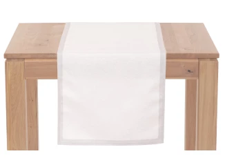 Vianočný behúň na stôl 150x40 cm, biely so striebornými nitkami