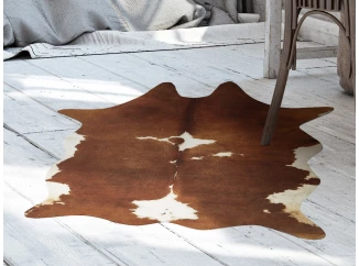 Imitácia kravskej kože Amarillo 125x155 cm, krémovo-hnedá